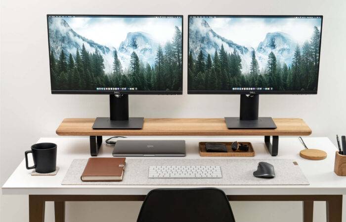 Oakywood Desk Shelf dual monitor stand