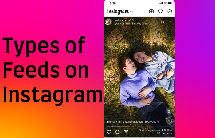 What are the types of feeds on Instagram?